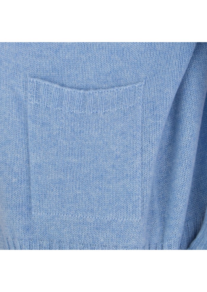 womens cardigan riviera cashmere pockets sky blue