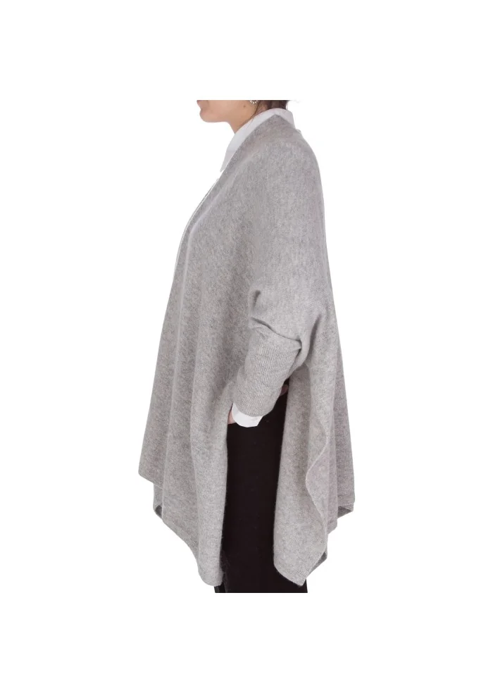 mantella donna riviera cashmere maniche grigio chiaro