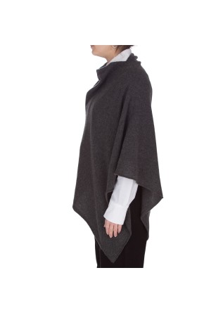 RIVIERA CASHMERE | CAPE SMOOTH KNIT DARK GREY