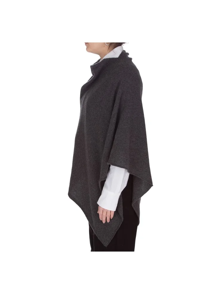 damen cape riviera cashmere glatt gestrickter dunkelgrau