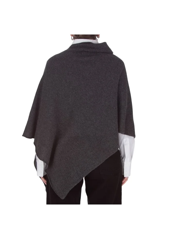 damen cape riviera cashmere glatt gestrickter dunkelgrau