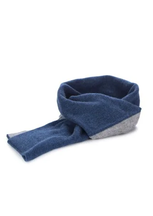 unisex schalkragen riviera cashmere zweifarben blau grau