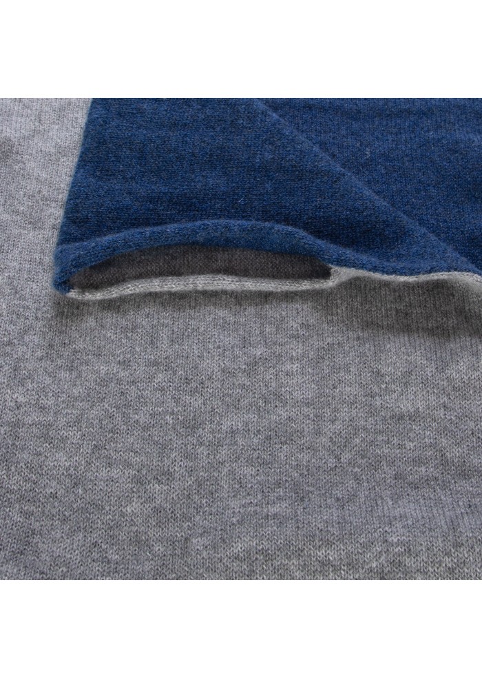 unisex collar scarf riviera cashmere bicolor blue grey