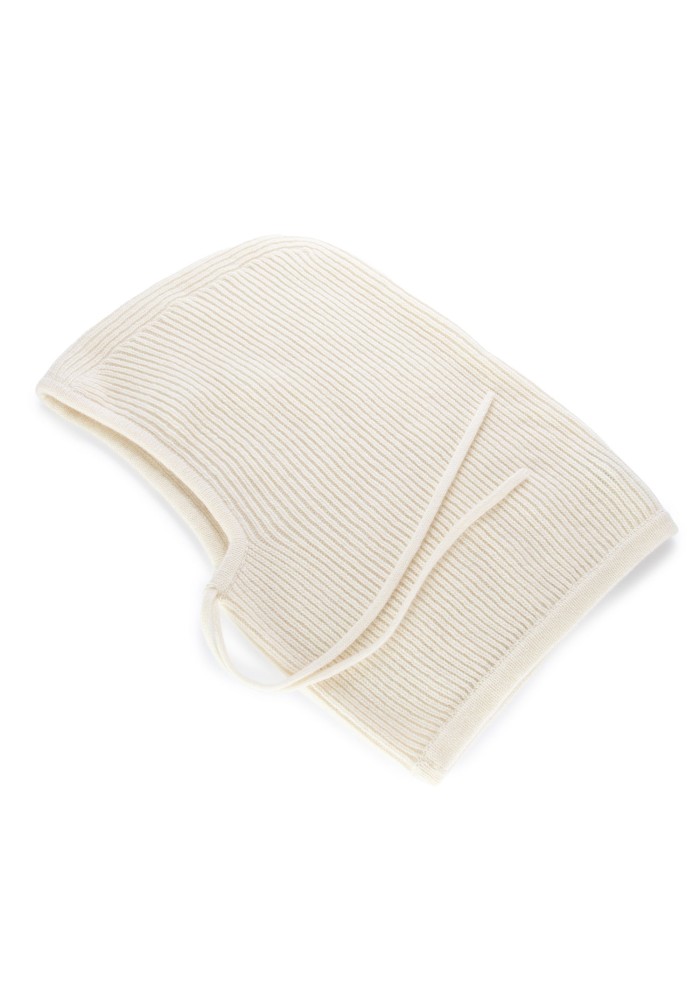 unisex balaclava riviera cashmere coulisse cream white