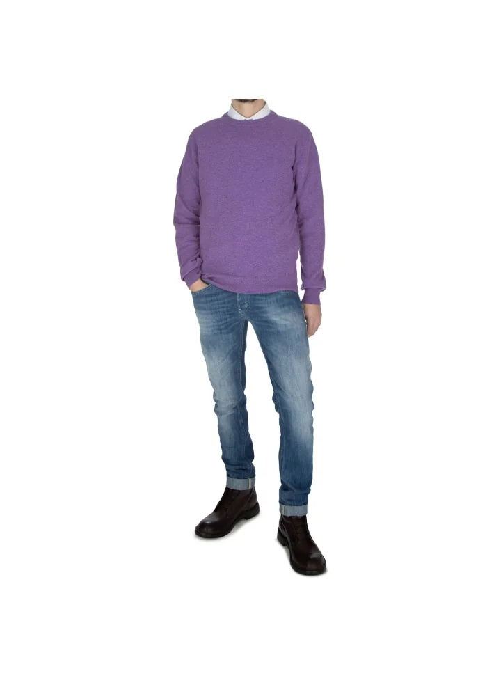 maglione uomo wool and co girocollo viola