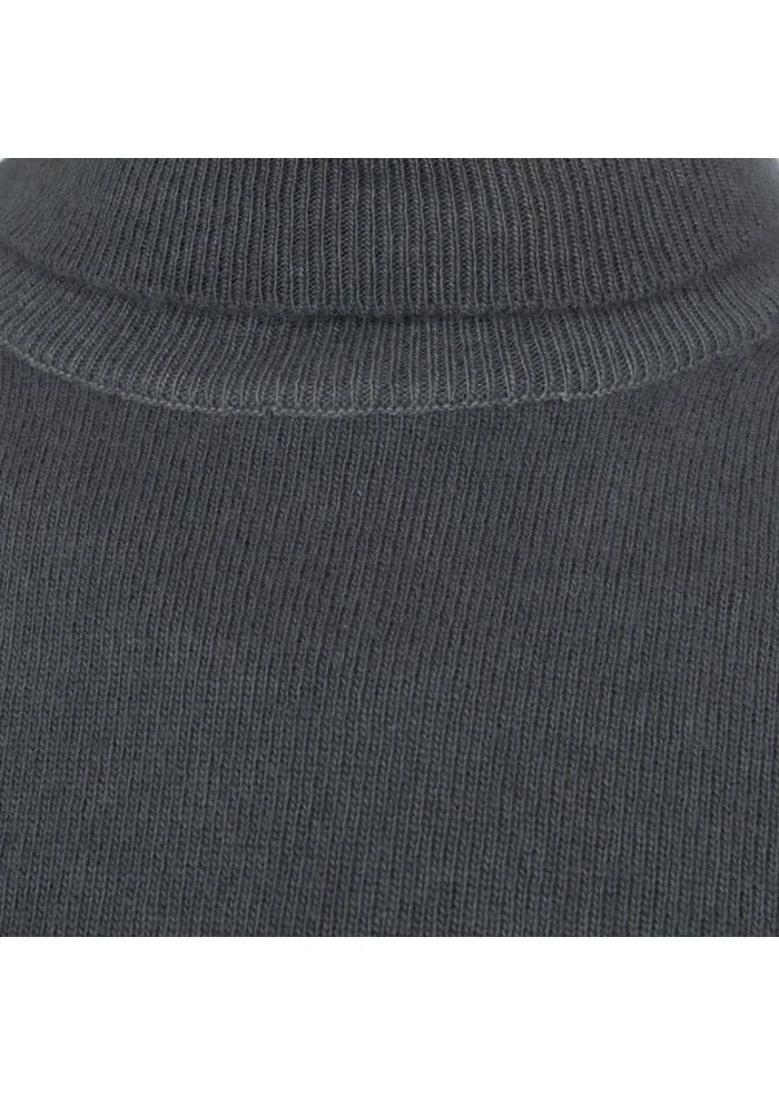 maglione uomo wool and co collo alto lana grigio