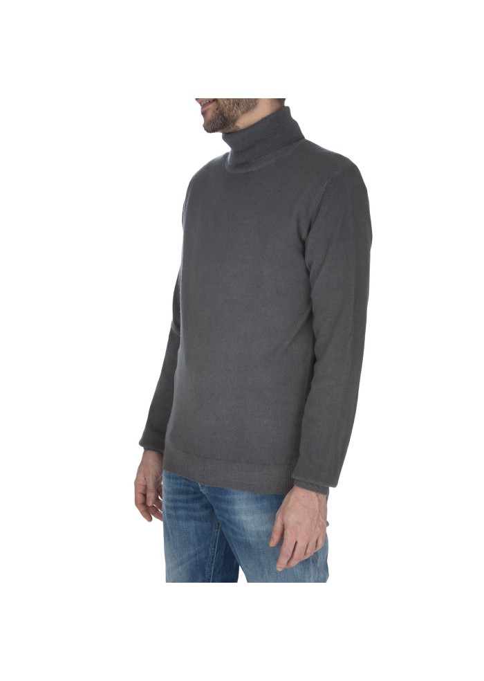 maglione uomo wool and co collo alto lana grigio