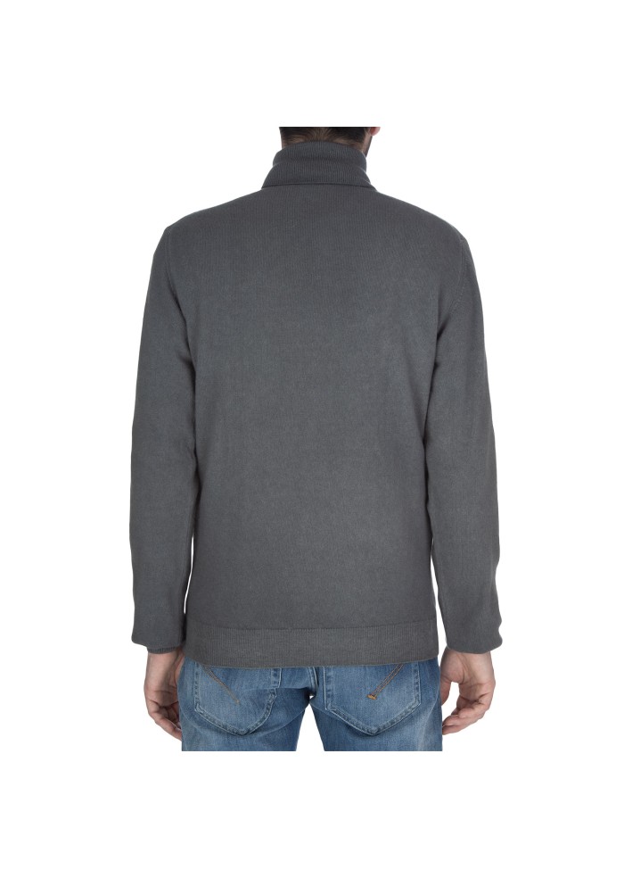 maglione uomo wool and co collo alto lana grigio