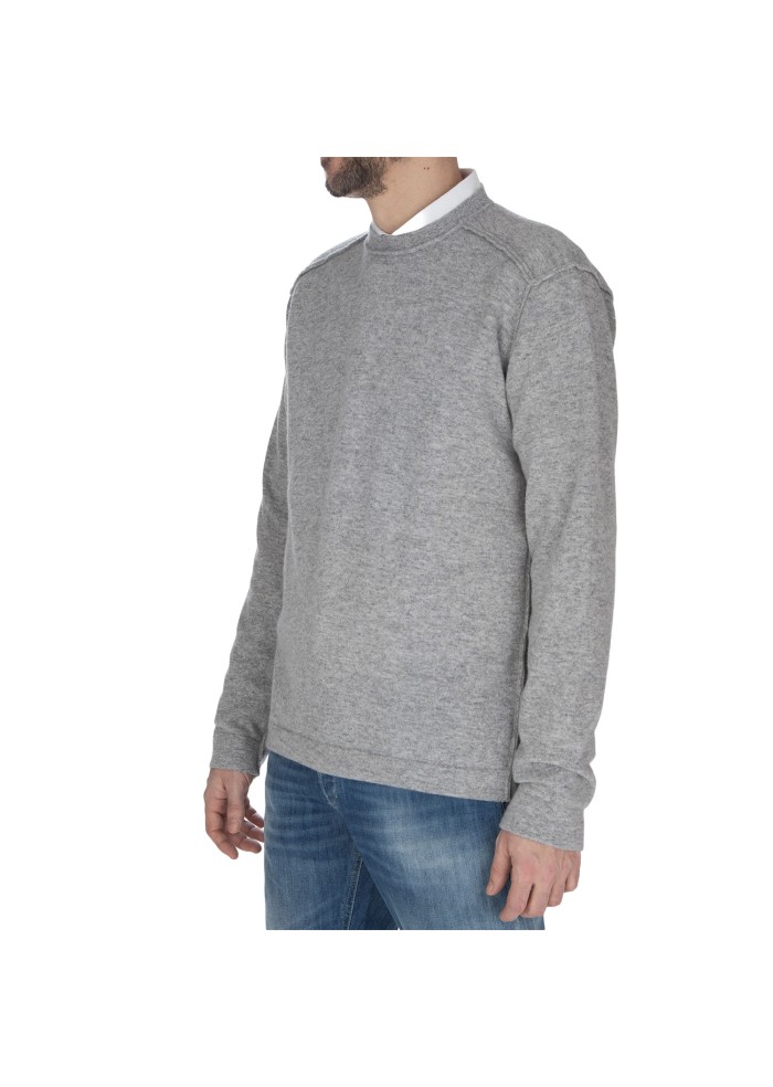 herren pullover wool and co sichtbare nahte hellgrau