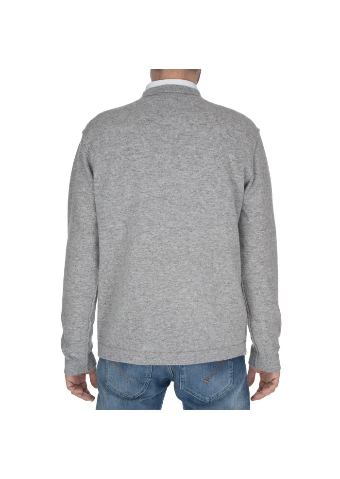 maglione uomo wool and co cuciture a vista grigio chiaro