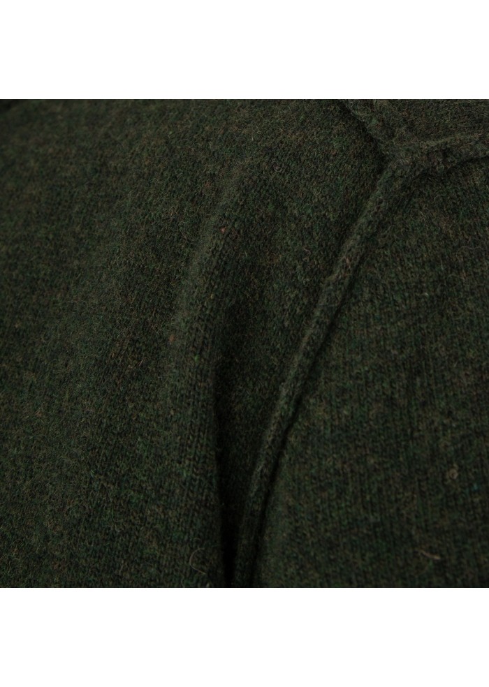 mens sweater wool and co exposed seams green