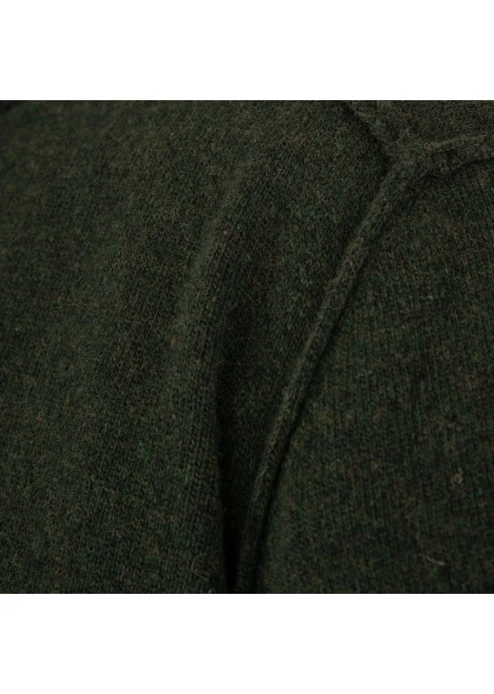 mens sweater wool and co exposed seams green