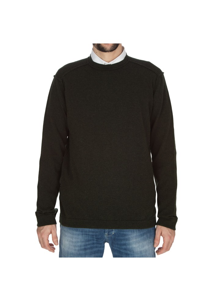 herren pullover wool and co sichtbare nahte grun