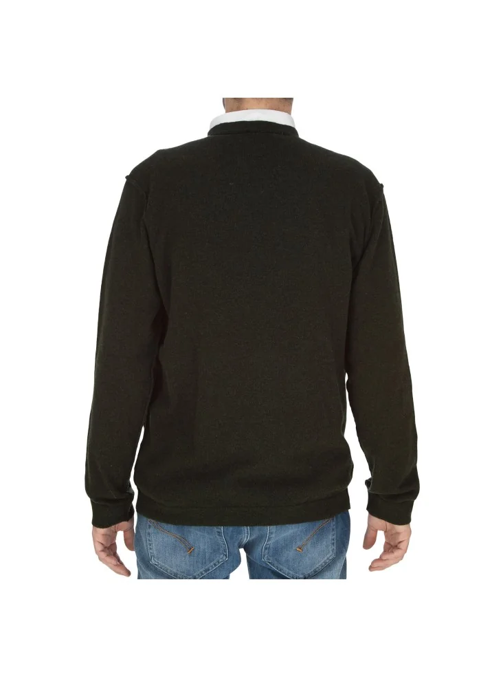 herren pullover wool and co sichtbare nahte grun