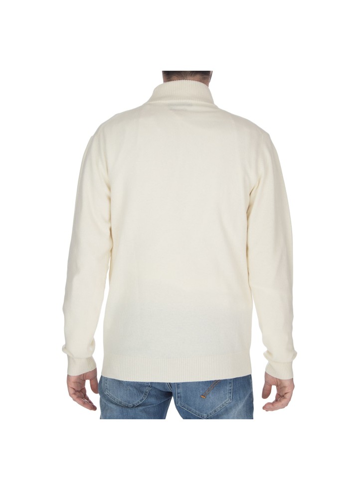 herren rollkragenpullover daniele fiesoli gerippter cremeweiss