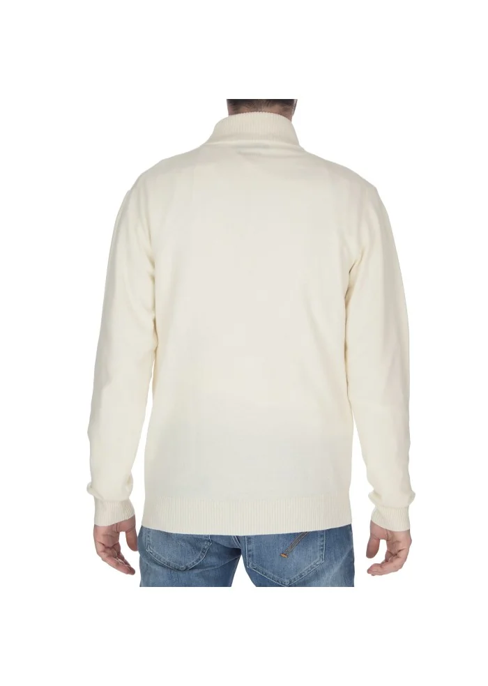 mens sweater ribbed turtleneck cream white