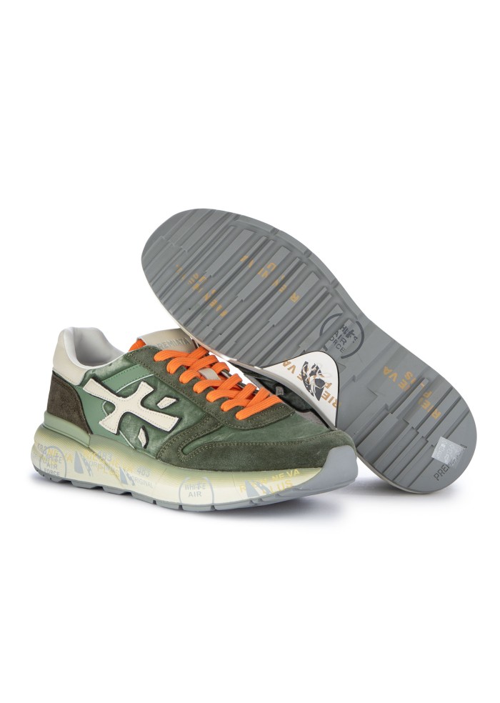 sneakers uomo premiata mick verde arancione