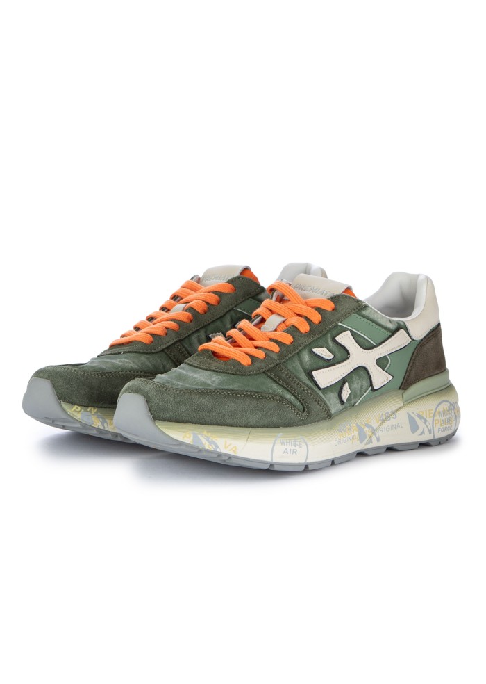 mens sneakers premiata mick green orange