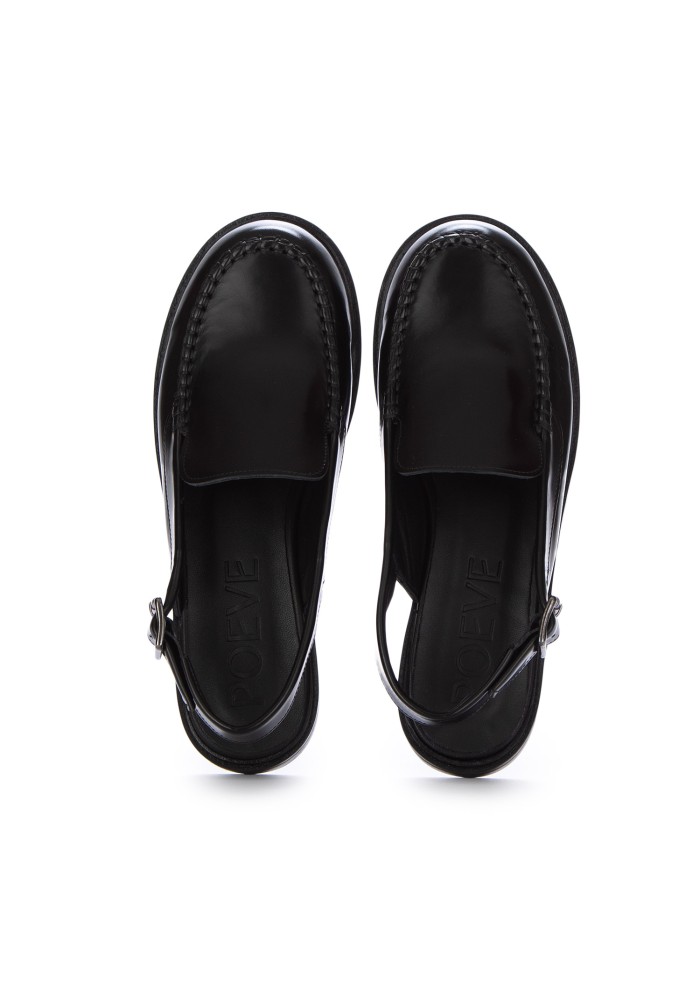 womens slingback loafers poeve new abrasivato black