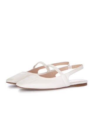 slingback donna napoleoni nappa latte bianco crema