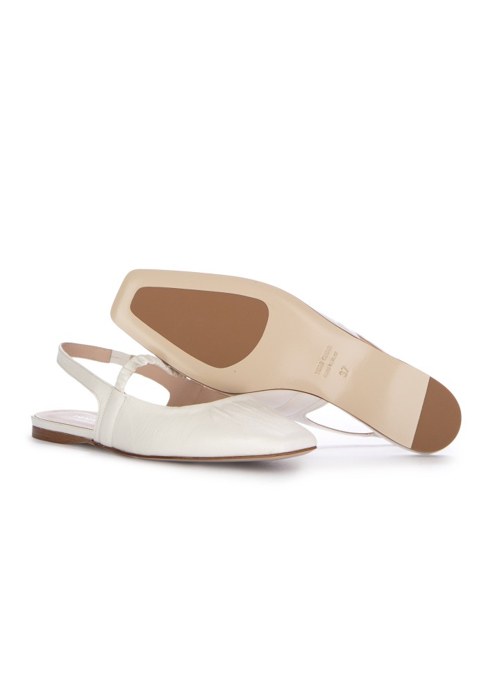 slingback donna napoleoni nappa latte bianco crema