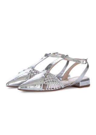 sandali slingback donna napoleoni crack argento