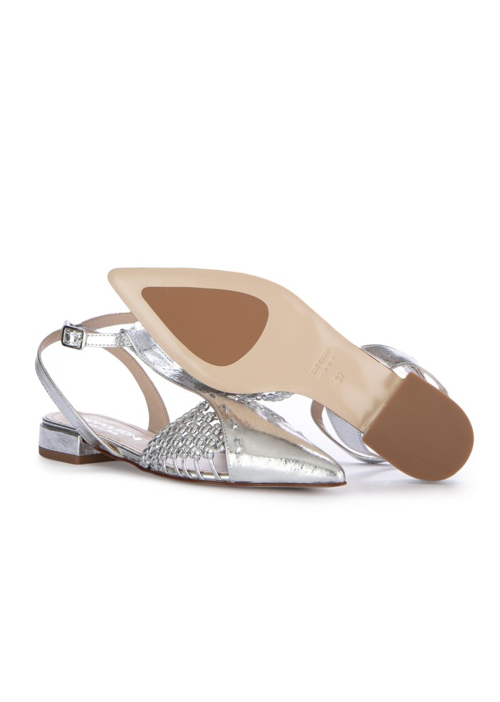 damen slingback sandalen napoleoni crack silber