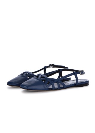 damen flache sandalen napoleoni nappa blau