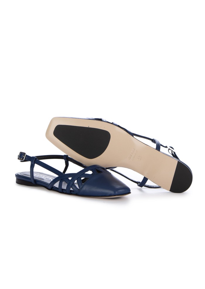 damen flache sandalen napoleoni nappa blau