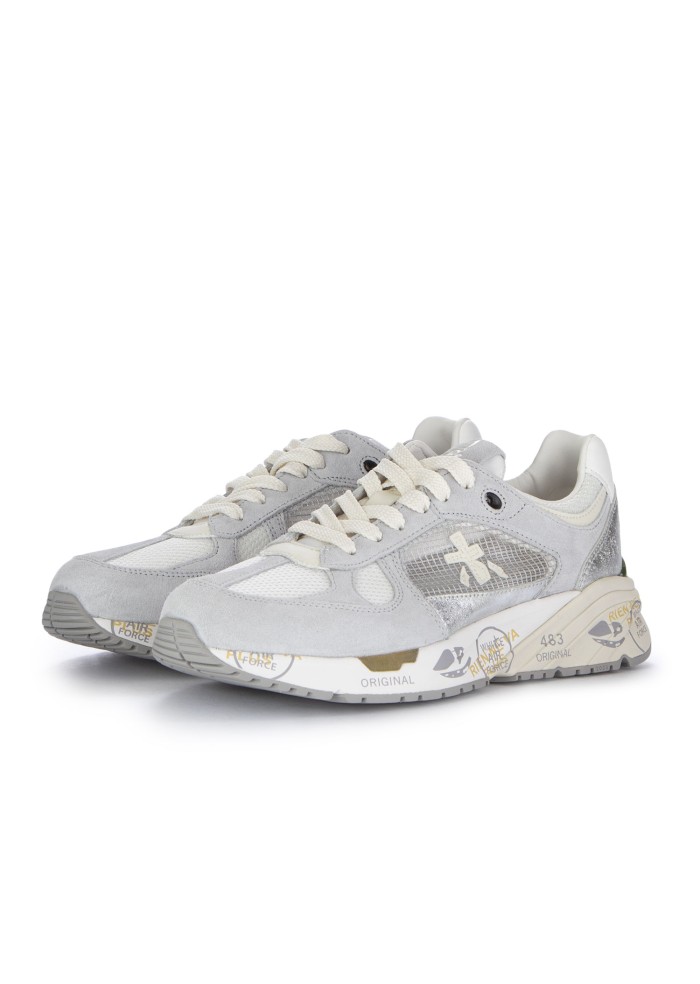 damen sneaker premiata mased grau silber