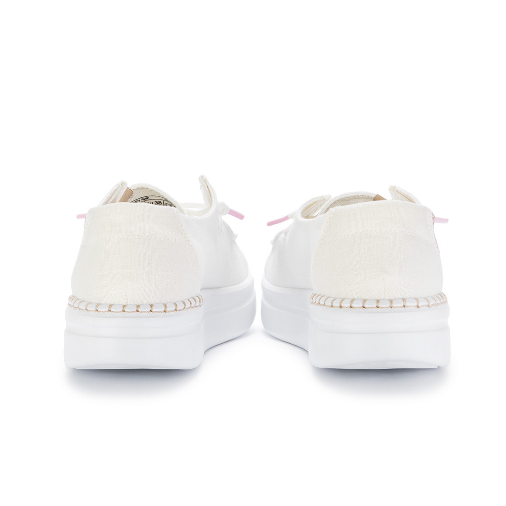 Women's Flat Shoes Hey Dude Shoes, Wendy Rise White