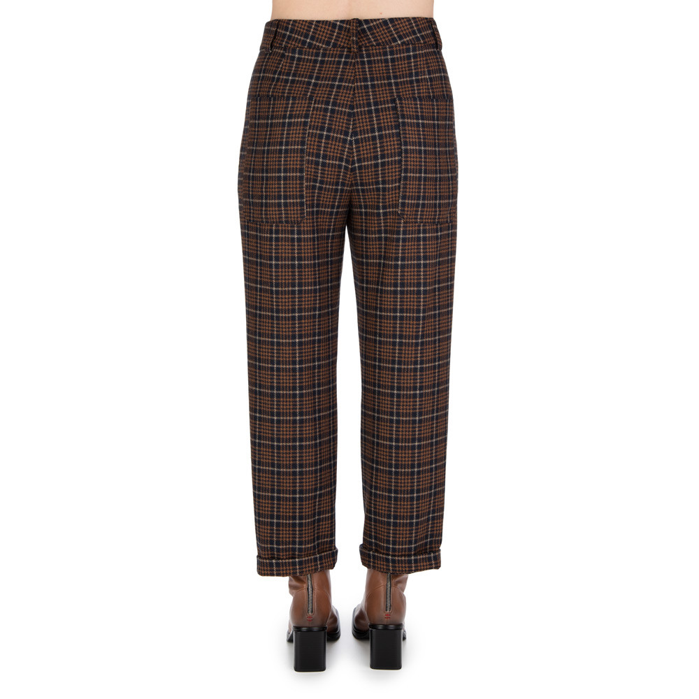 Solid High Waist Wool Tweed Trousers - Light Brown - Granqvist - Ties,  shirts and accessories