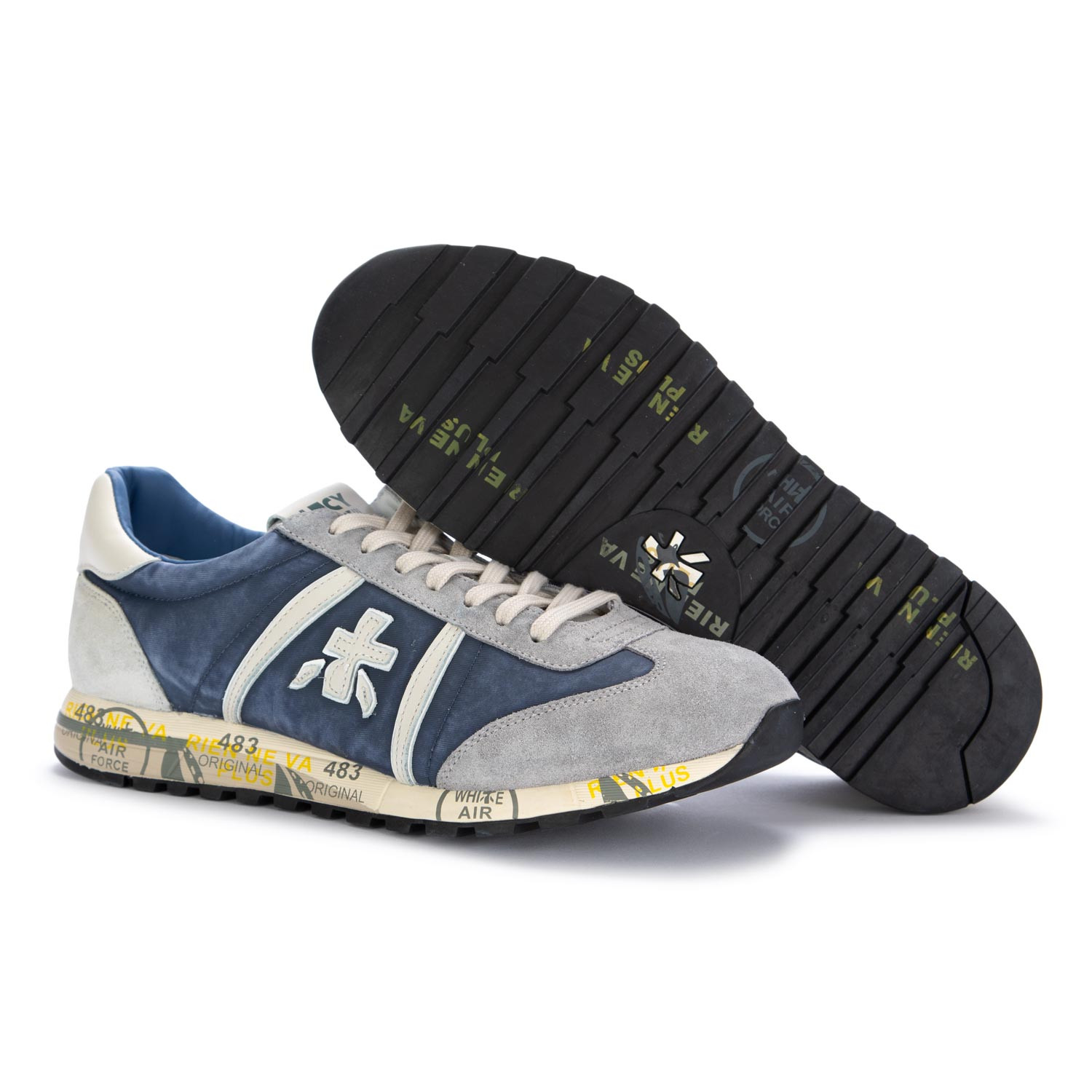 Men s Sneakers Suede Premiata Lucy BlueGrey Shop at derna